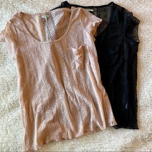 Kimchi Blue Urban Outfitters set of two lace tees